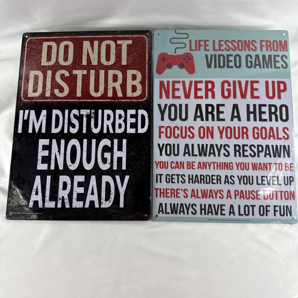 Life Lessons From Video Games And‎ I'm Disturbed Enough Metal Fun Signs